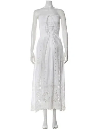 Pre-owned Mariacher. Lace Pattern Long Dress In White