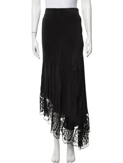 Pre-owned Mariacher. Lace Pattern Long Skirt In Black