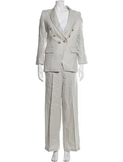 Pre-owned Mariacher. Linen Pantsuit In Neutral