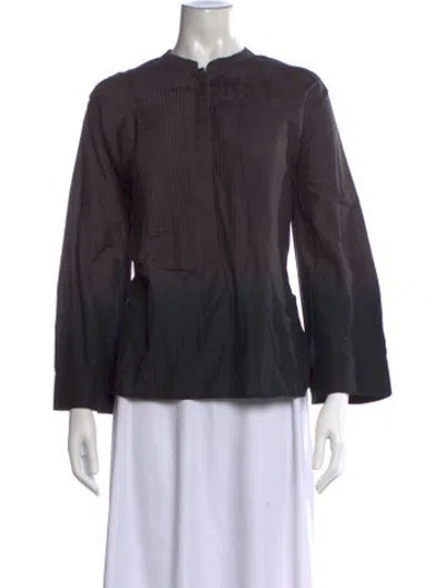 Pre-owned Mariacher. Long Sleeve Blouse W/ Tags In Grey
