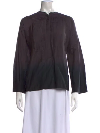 Pre-owned Mariacher. Long Sleeve Blouse W/ Tags In Grey