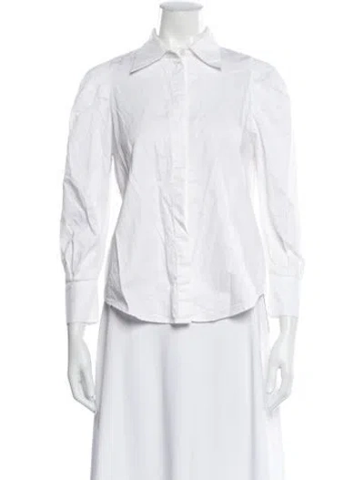Pre-owned Mariacher. Long Sleeve Blouse In White