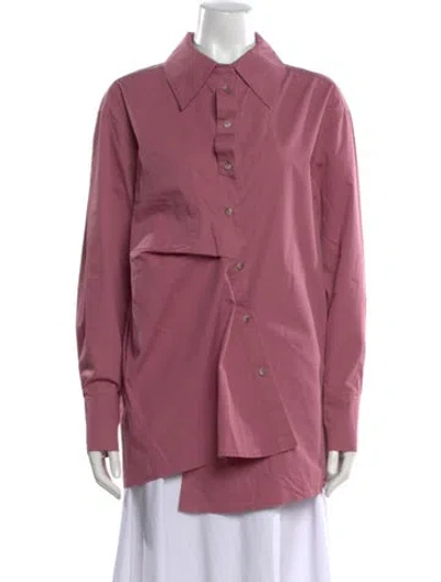 Pre-owned Mariacher. Long Sleeve Button-up Top In Pink