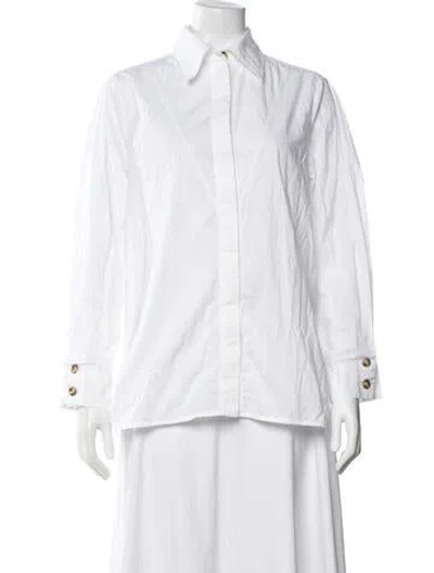 Pre-owned Mariacher. Long Sleeve Button-up Top In White