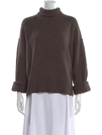 Pre-owned Mariacher. Merino Wool Turtleneck Sweater In Brown