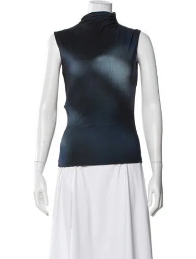 Pre-owned Mariacher. Mock Neck Sleeveless Top In Multi