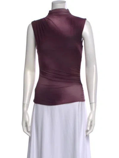 Pre-owned Mariacher. Mock Neck Sleeveless Top In Purple
