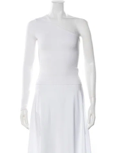Pre-owned Mariacher. One-shoulder Long Sleeve Top In White