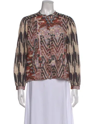 Pre-owned Mariacher. Patterned Long Sleeve Blouse In Multi