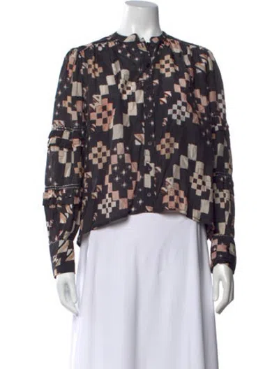 Pre-owned Mariacher. Patterned Long Sleeve Blouse In Multicolor