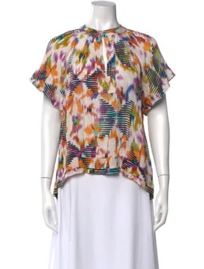 Pre-owned Mariacher. Patterned Mock Neck Top In Multi
