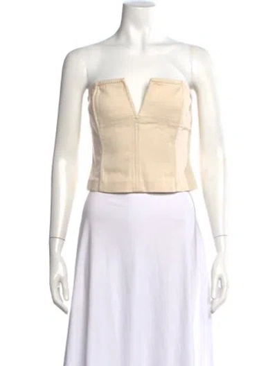 Pre-owned Mariacher. Plunge Neckline Sleeveless Top In Neutral