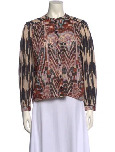 Pre-owned Mariacher. Printed Crew Neck Blouse In Multi