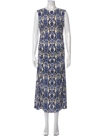 Pre-owned Mariacher. Printed Long Dress In Blue