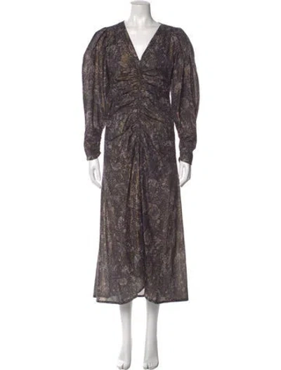 Pre-owned Mariacher. Printed Long Dress In Gray