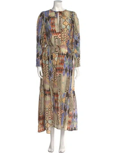 Pre-owned Mariacher. Printed Long Dress In Multi