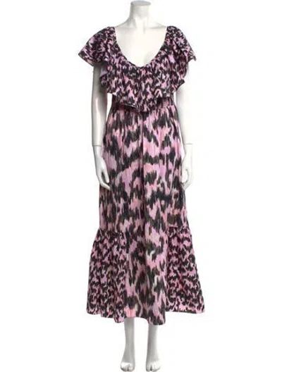 Pre-owned Mariacher. Printed Long Dress In Multi