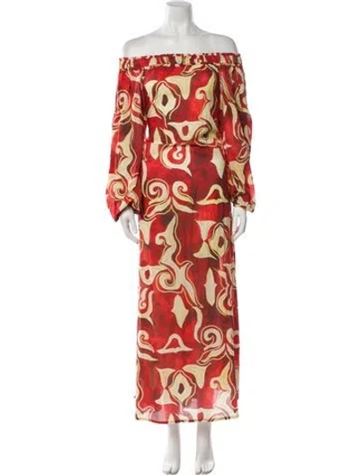 Pre-owned Mariacher. Printed Long Dress In Multi