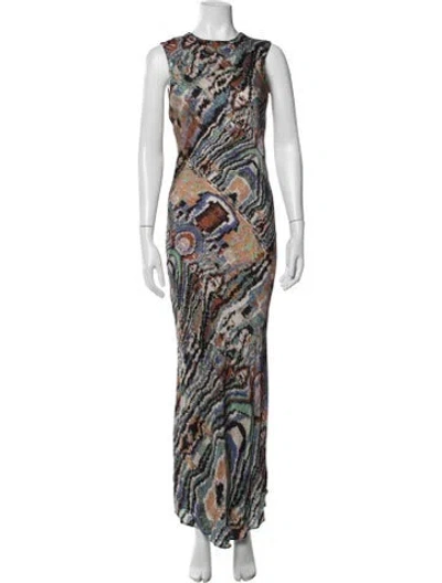 Pre-owned Mariacher. Printed Long Dress In Multicolor
