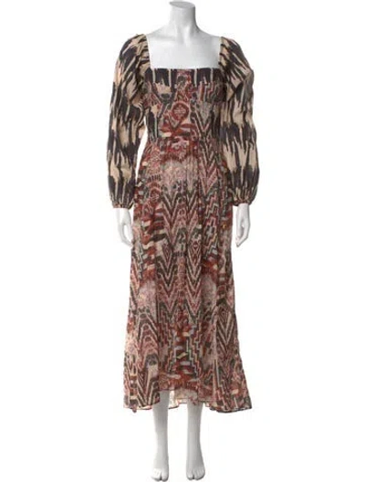 Pre-owned Mariacher. Printed Long Dress In Neutral