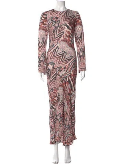 Pre-owned Mariacher. Printed Long Dress In Neutral