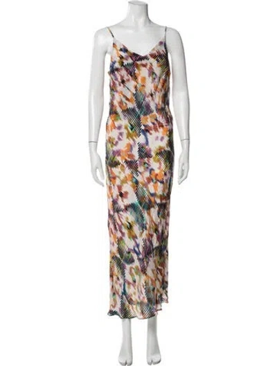Pre-owned Mariacher. Printed Long Dress In Neutral