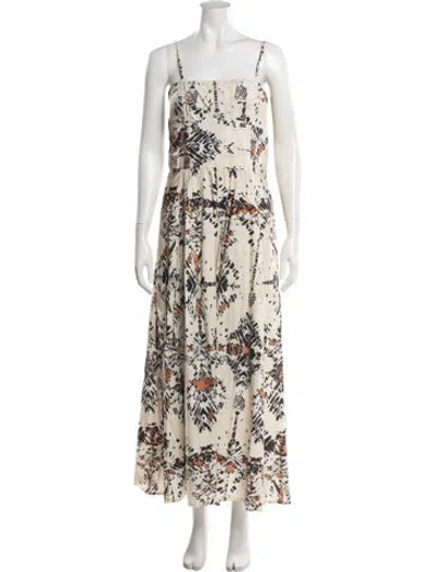 Pre-owned Mariacher. Printed Long Dress In Neutrals
