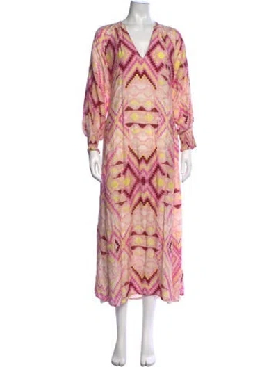Pre-owned Mariacher. Printed Long Dress In Pink