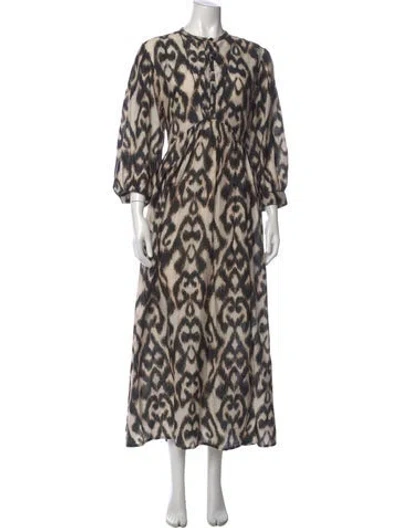Pre-owned Mariacher. Printed Long Dress W/ Tags In Neutral