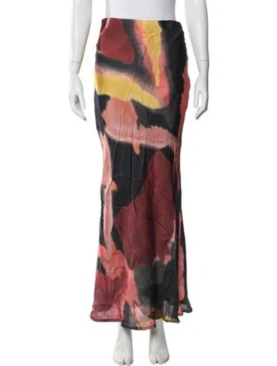 Pre-owned Mariacher. Printed Long Skirt In Red
