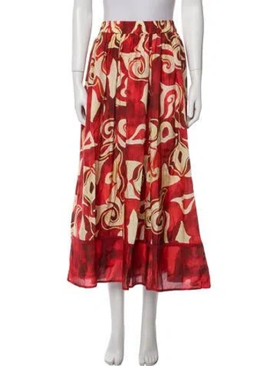 Pre-owned Mariacher. Printed Long Skirt In Red