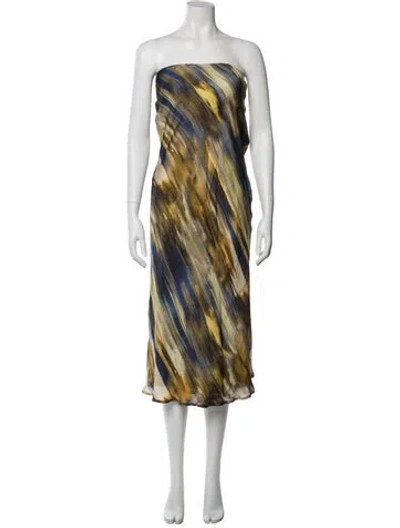 Pre-owned Mariacher. Printed Midi Length Dress In Multi