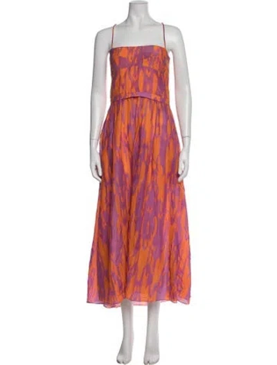 Pre-owned Mariacher. Printed Midi Length Dress In Multicolor