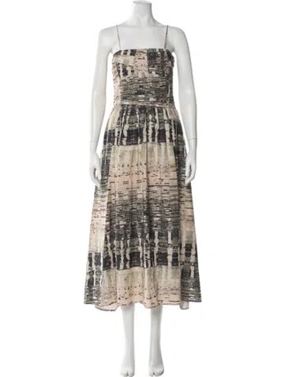 Pre-owned Mariacher. Printed Midi Length Dress In Neutral