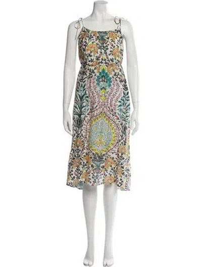 Pre-owned Mariacher. Printed Midi Length Dress In Pink