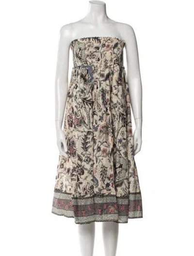 Pre-owned Mariacher. Printed Midi Length Dress W/ Tags In Neutral