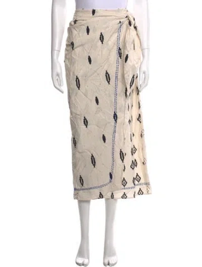Pre-owned Mariacher. Printed Midi Length Skirt In Neutrals