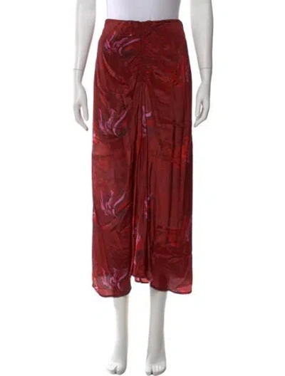 Pre-owned Mariacher. Printed Midi Length Skirt In Red