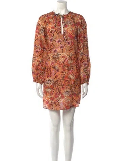 Pre-owned Mariacher. Printed Mini Dress In Orange