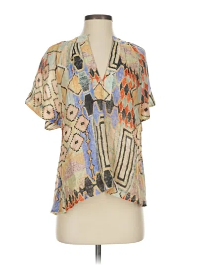 Pre-owned Mariacher. Short Sleeve Blouse In Tan