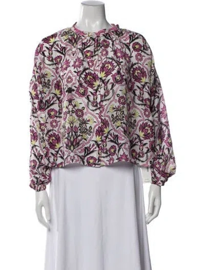 Pre-owned Mariacher. Silk Floral Print Top In Multi