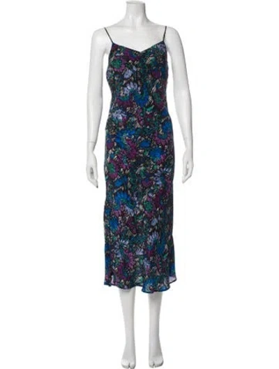 Pre-owned Mariacher. Silk Long Dress In Blue