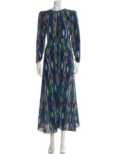 Pre-owned Mariacher. Silk Long Dress In Blue