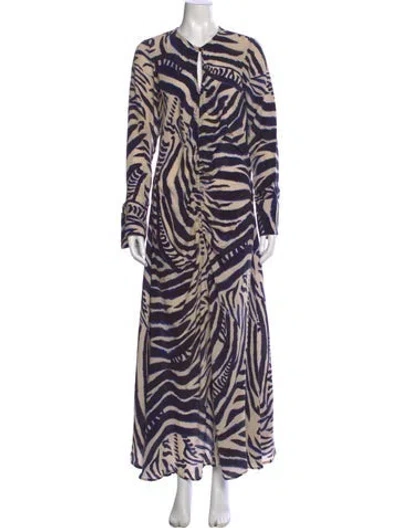 Pre-owned Mariacher. Silk Long Dress In Blue