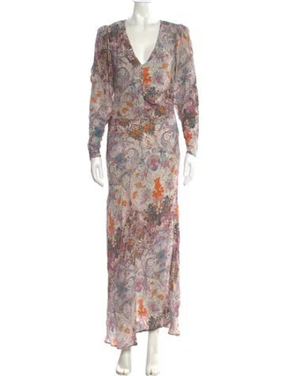 Pre-owned Mariacher. Silk Long Dress In Multi