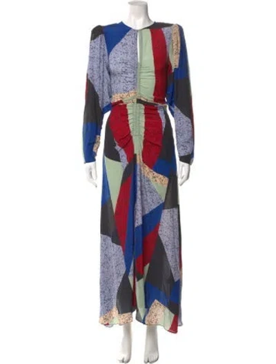 Pre-owned Mariacher. Silk Long Dress In Multi