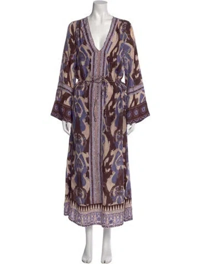 Pre-owned Mariacher. Silk Long Dress In Multi