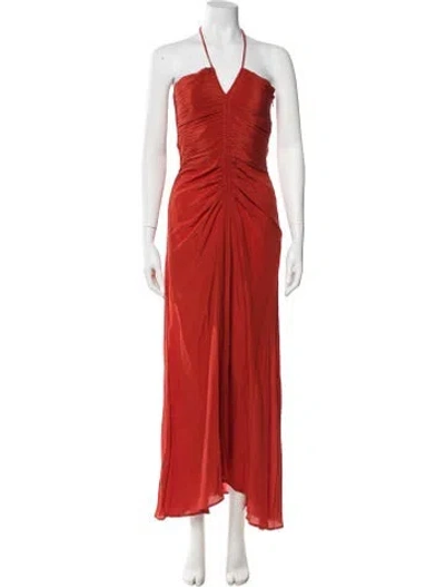 Pre-owned Mariacher. Silk Long Dress In Orange