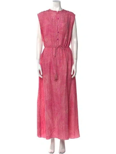 Pre-owned Mariacher. Silk Long Dress In Pink