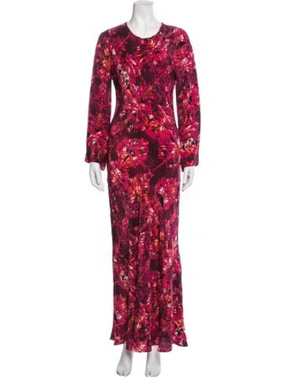 Pre-owned Mariacher. Silk Long Dress In Pink
